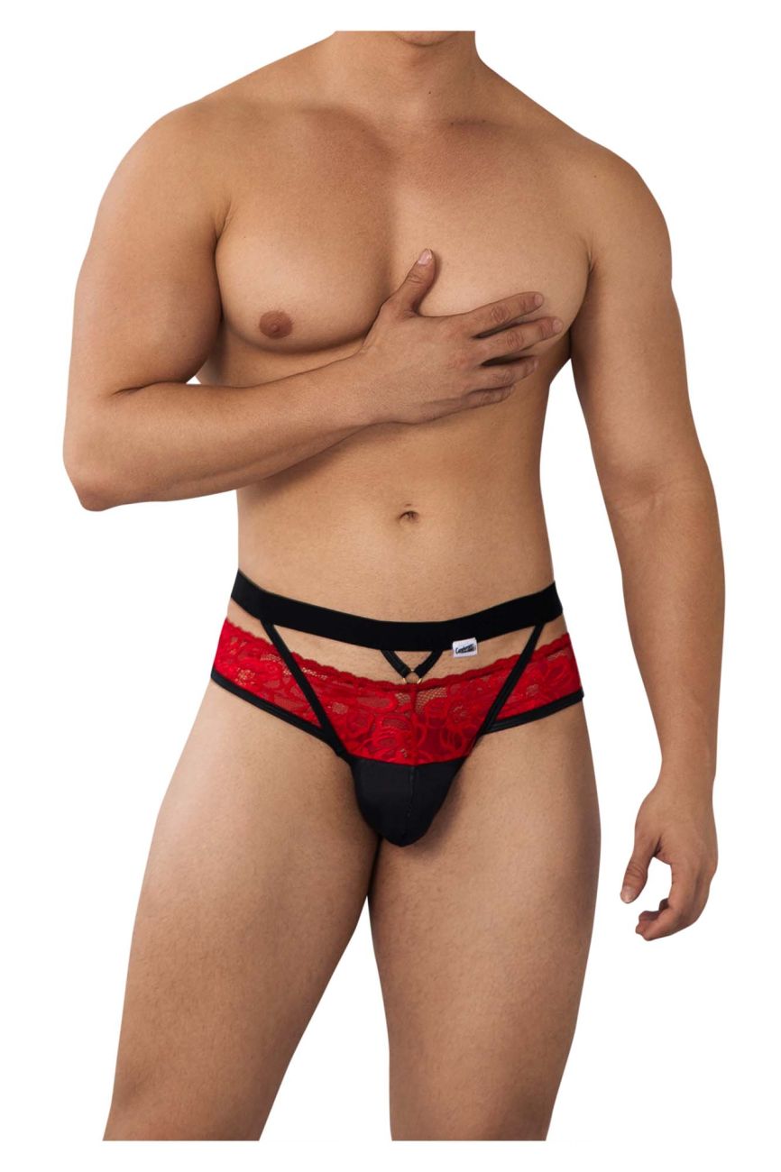 CandyMan 99627 Lace Jockstrap Color Red