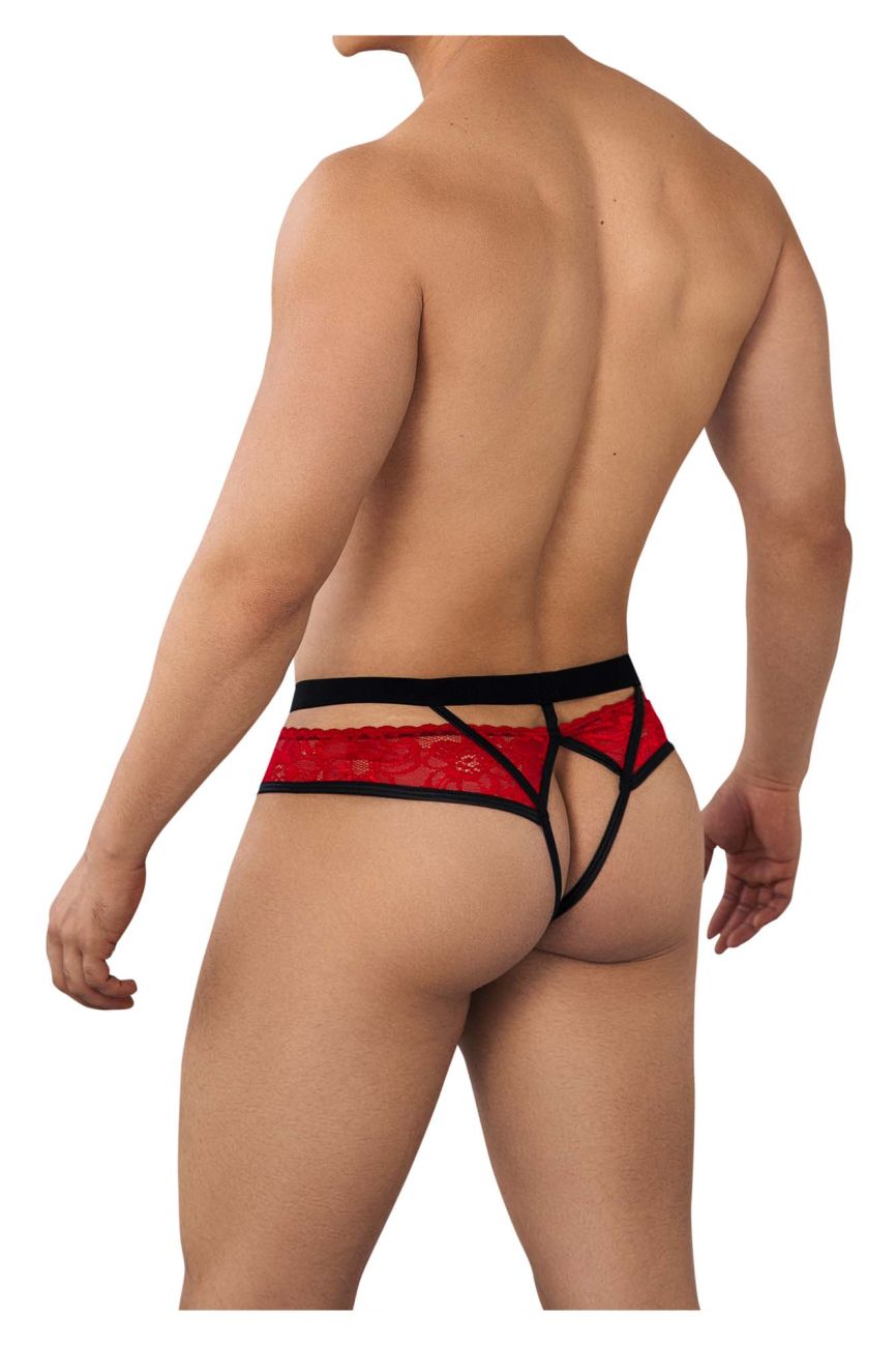 CandyMan 99627 Lace Jockstrap Color Red