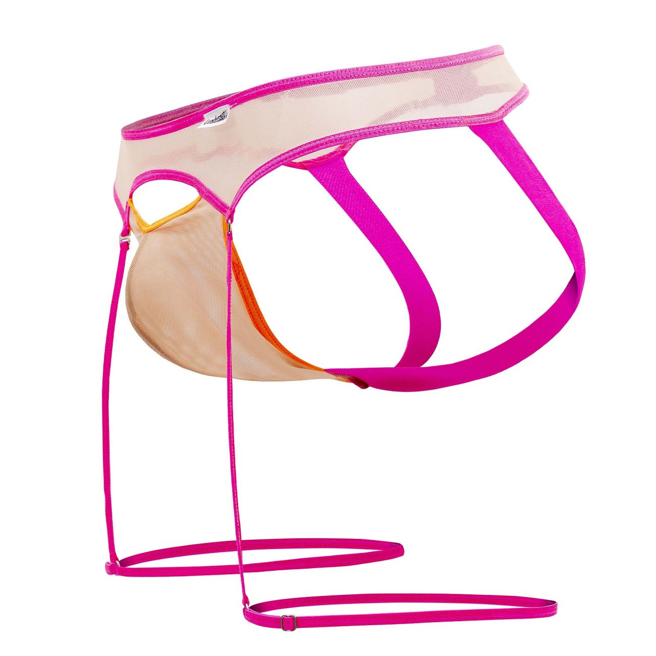 CandyMan 99687 Garter Jock Two Piece Set Color Beige-Neon