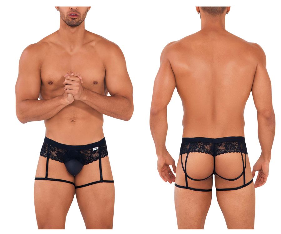 CandyMan 99717 Lace Garter Jockstrap Color Black