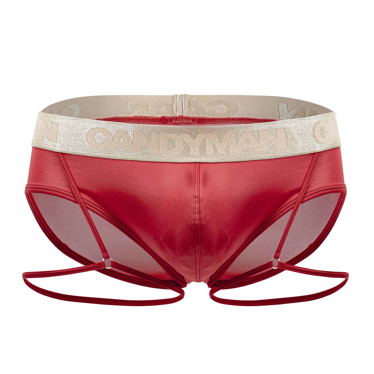 CandyMan 99722 Garter Mesh Briefs Color Red