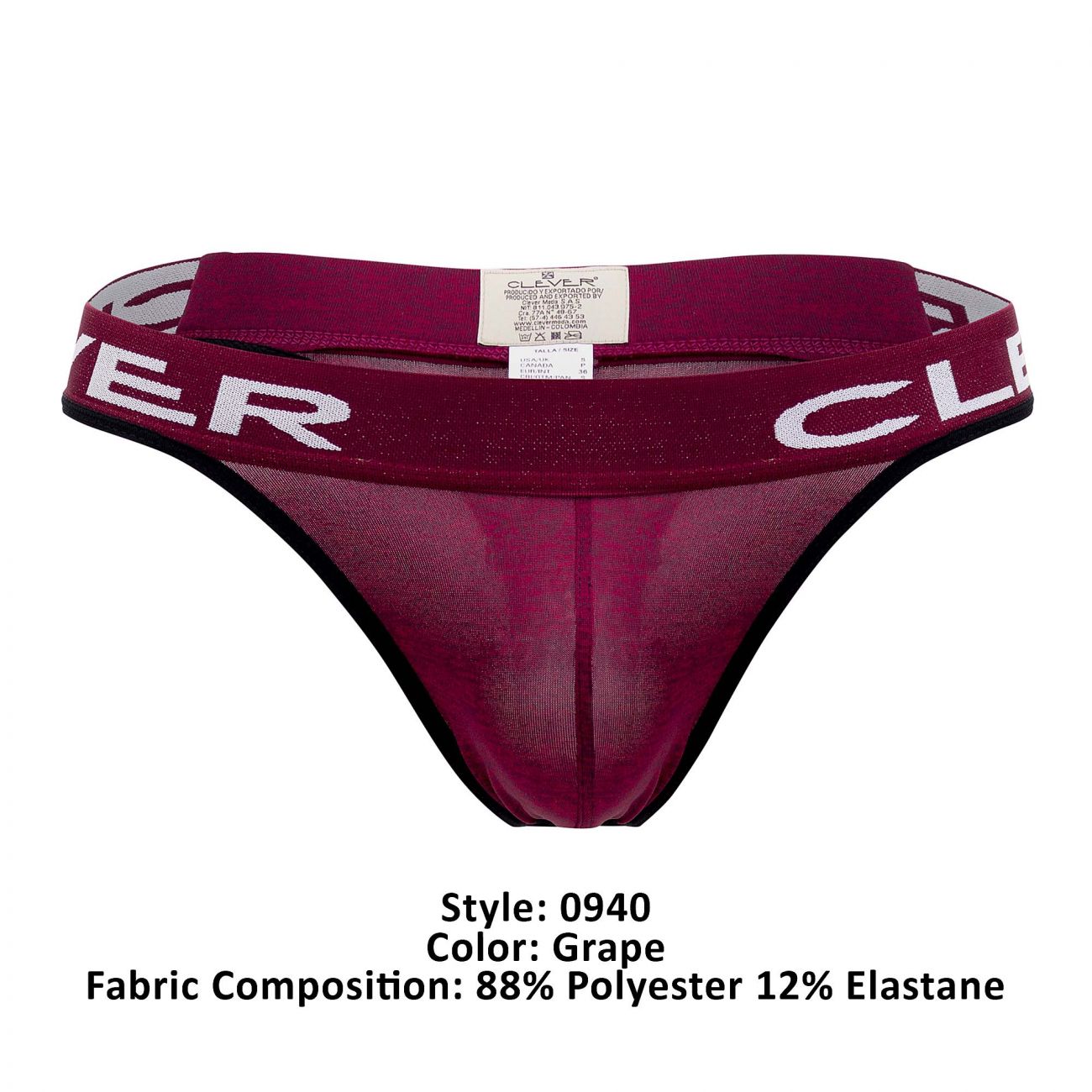 Clever 0940 Jasped Thongs Color Grape