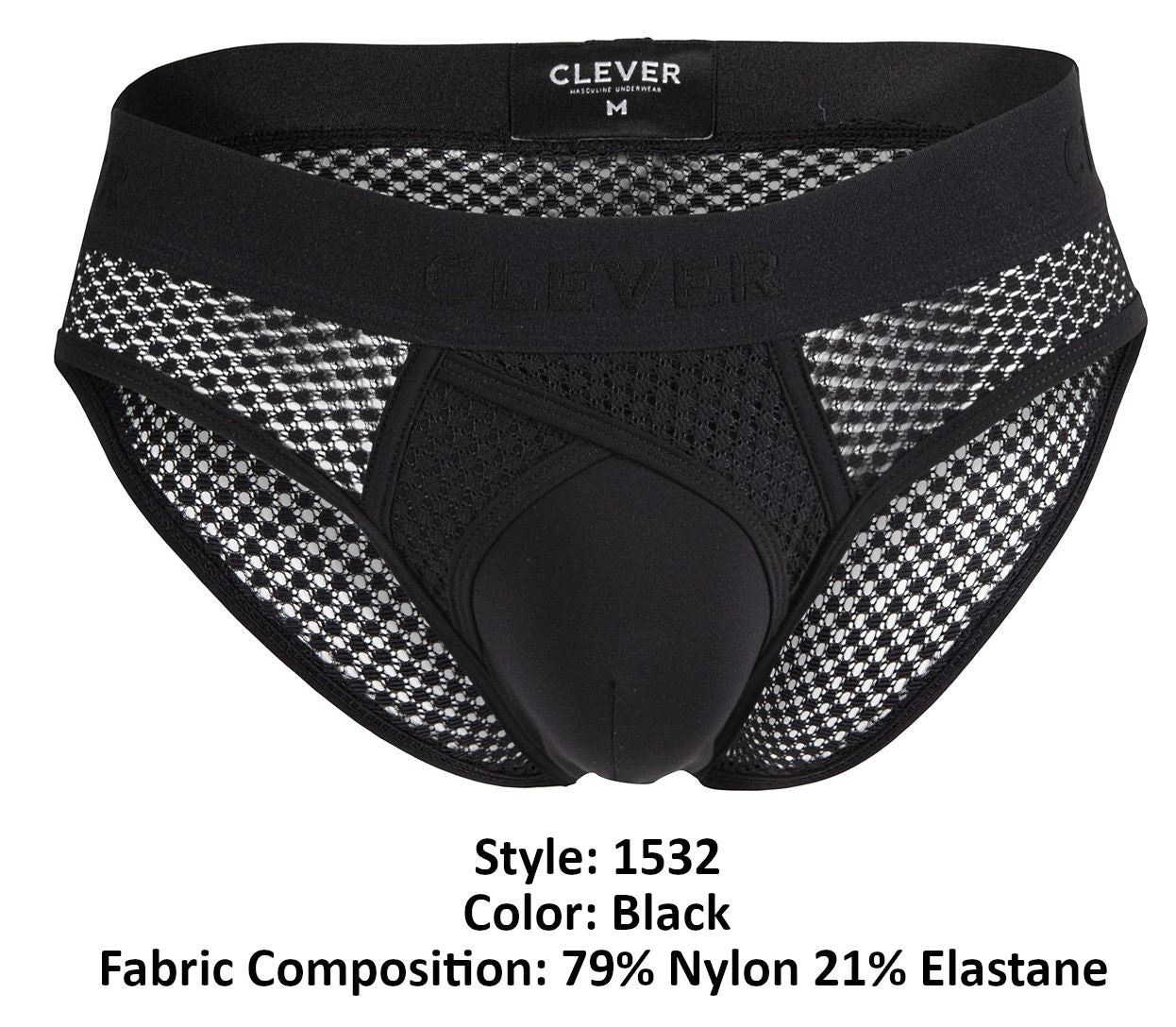 Clever 1532 Swirl Briefs Color Black