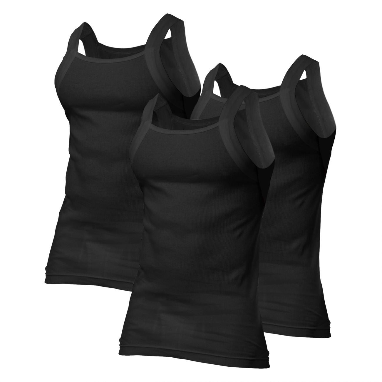 3PK Square Neck Tank Color Black