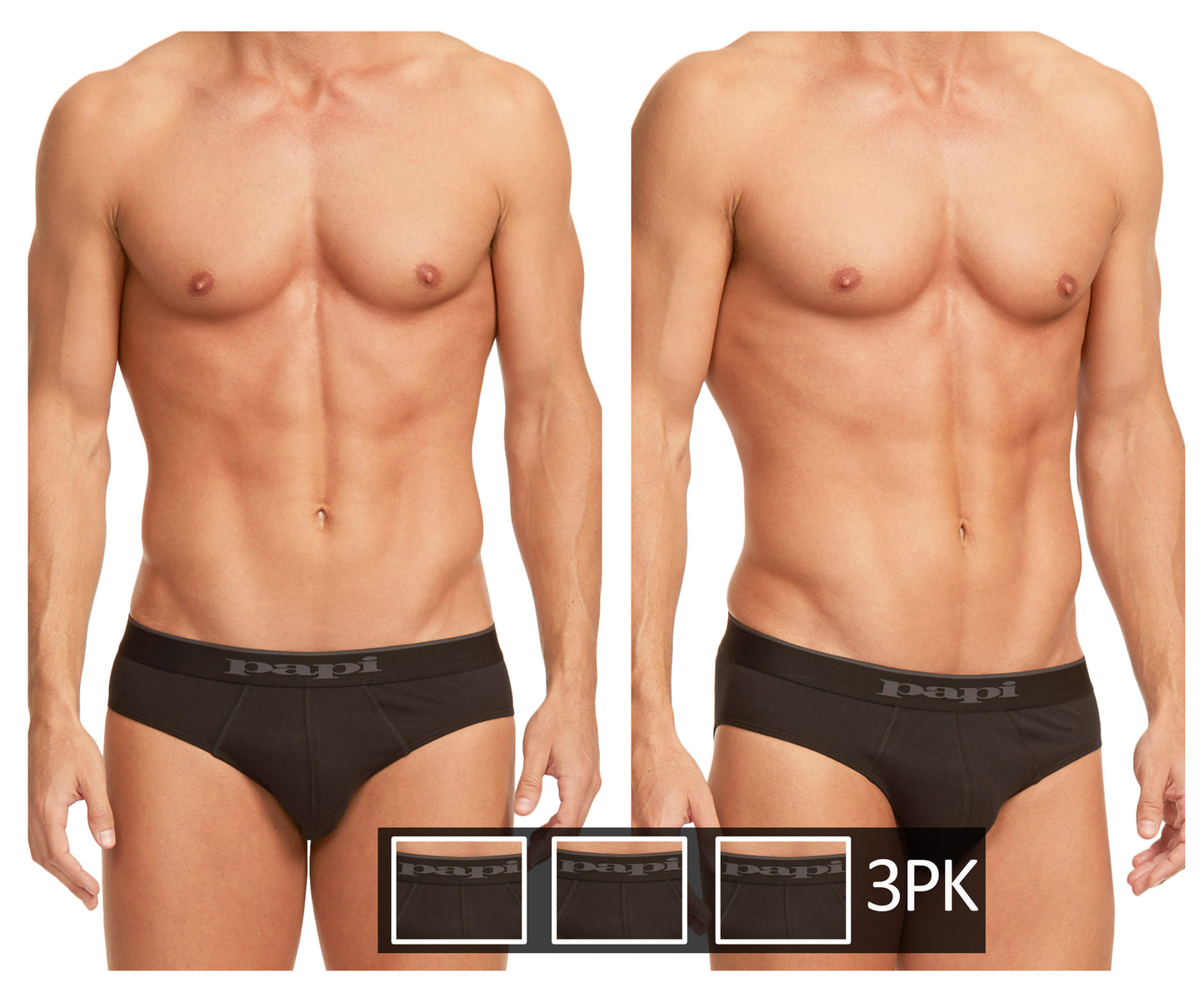 3PK Cotton Stretch Brief Color Black