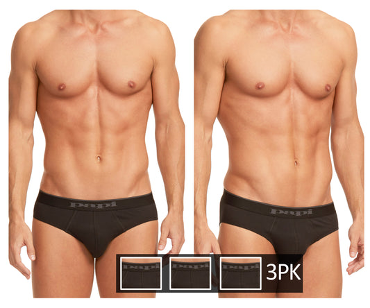 3PK Cotton Stretch Brief Color Black