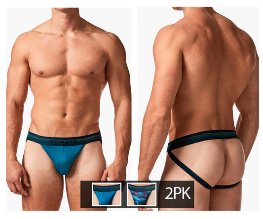 2PK Microflex Performance Jockstrap Color Blue-Printed