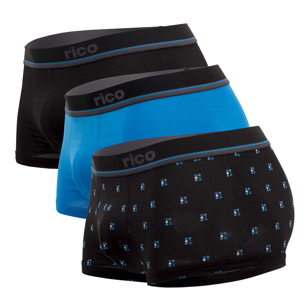 3PK Brazilian Trunks Color Black-Blue