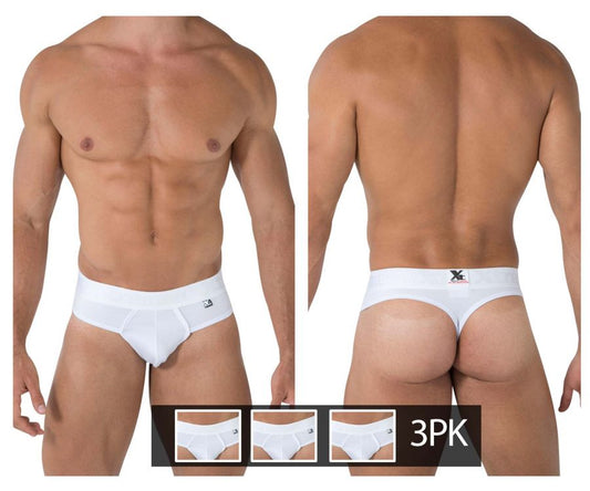 Xtremen 91031-3 3PK Piping Thongs Color White