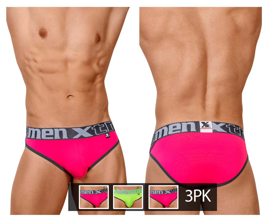 3PK Briefs Color Fuchsia-Green-Fuchsia