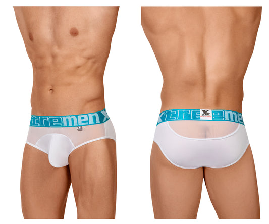 Peekaboo Mesh Briefs Color White