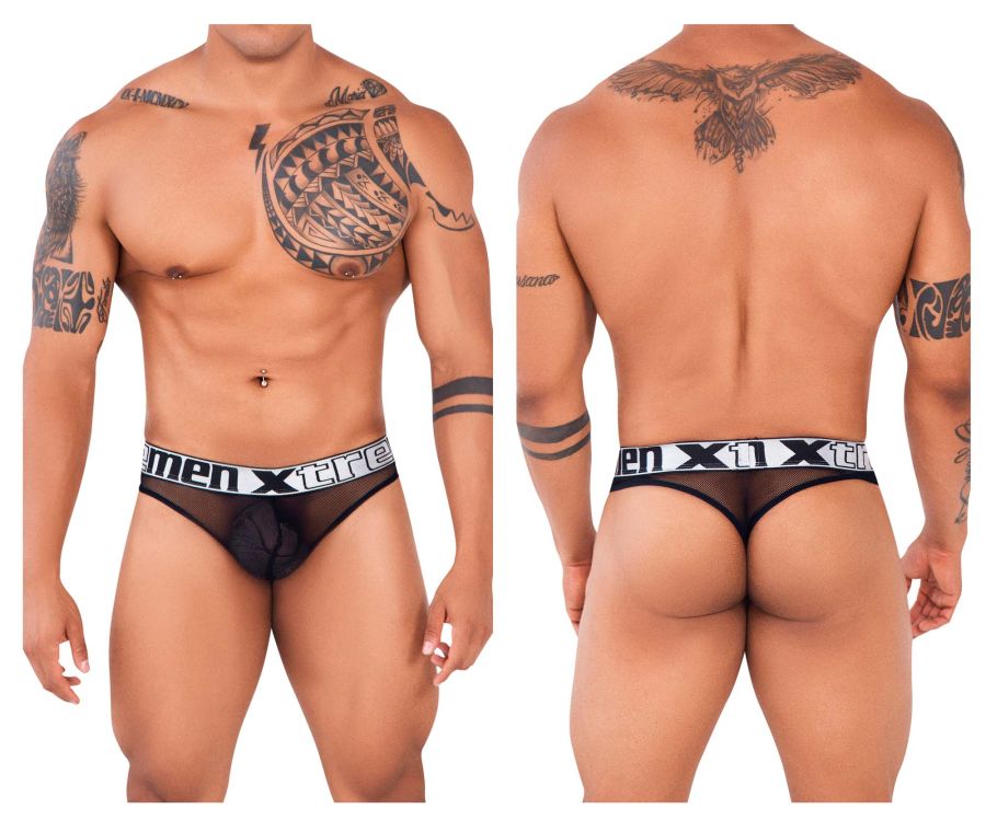 Xtremen 91137 Mesh Thongs Color Black