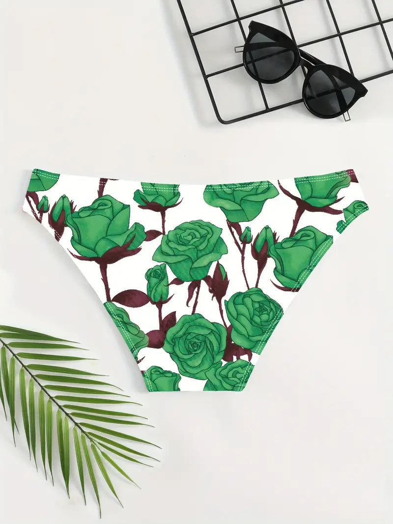 Sexy Floral Men's Swim Briefs - UP TO XXXL